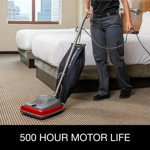 Vista 7 de Sanitaire SC679K Tradition, aspiradora vertical comercial con bolsa, color rojo