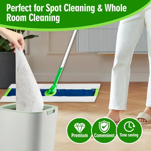 Vista 7 de Paños de barrido en seco XL compatibles con trapeador Swiffer Sweeper XL, repuesto de almohadillas secas desechables, paños secos para limpiar