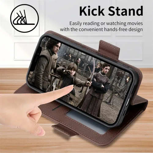 Vista 2 de Compatible with Xiaomi Poco X3 NFC Case,PU Leather Kickstand with Card Holders,Compatible with Xiaomi Poco X3 Pro/Poco X3 Flip Magnetic Closure