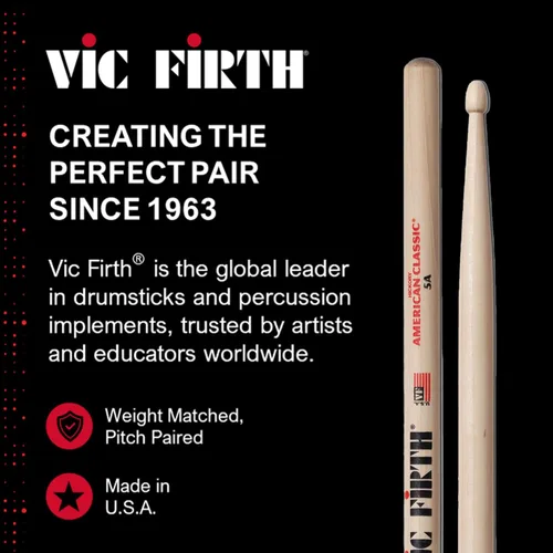 Vista 10 de Baquetas Vic Firth clásicas 5A, Custom