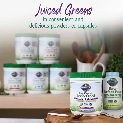 Vista 10 de Garden of Life Vegan Green Superfood Powder. Alcalinizante y desintoxicante orgánico, natural, 10.1 onzas, en polvo