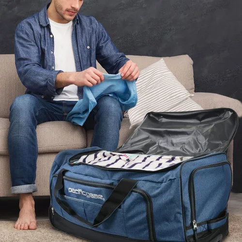 Vista 3 de Pacific Gear Ruedas de lona rodantes, equipaje de 30 pulgadas, bolsa de hockey, resistente