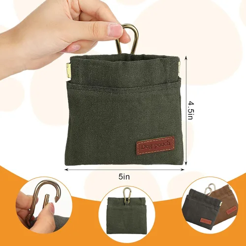 Vista 2 de VZZNN 2 bolsas de golosinas para perros, bolsa de recompensa de entrenamiento para perros, bolsa portátil para pasear perros con cierre automático