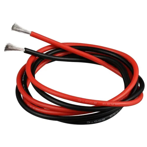 Vista 5 de BNTECHGO Cable de silicona paralelo flexible de calibre 14, 2 conductores, rojo y negro, alta resistencia, 200 grados C 600 V para cable de Alambre