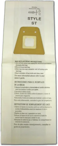 Vista 3 de EnviroCare Bolsas de vacío de micro filtración de repuesto diseñadas para adaptarse a montantes Eureka Sanitaire estilo ST paquete de 5