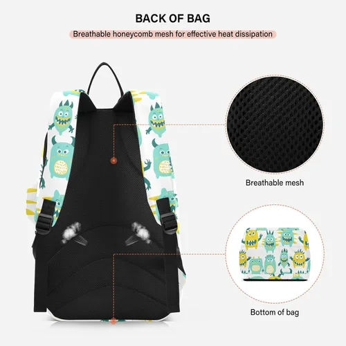 Vista 4 de Women Men Tennis Bag Cute Sturdy Cute Little Monsters Green Yellow Sport Pickleball Badminton Bag for Men Women Tennis Sport bolso para raquetas