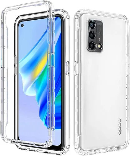 Vista 6 de CHP2365 Funda para teléfono para Oppo A95 4G, con protector de pantalla de vidrio templado, carcasa protectora de cuerpo completo transparente