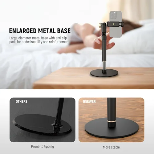 Vista 4 de NEEWER MT010 - Soporte de teléfono celular para escritorio, mesa de oficina ajustable, compatible con iPhone y Samsung para grabación de video