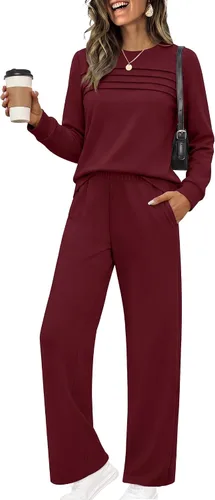 Vista 8 de Ekouaer 2 Piece Sets for Women Lounge Set Airport Fall Travel Outfits 2026 Moon Grey
