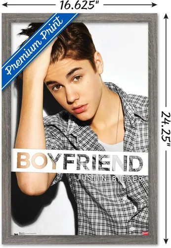 Vista 3 de Trends International Justin Bieber - Póster de pared de novio, 14.725 x 22.375 pulgadas, versión enmarcada de madera de granero Versión enmarcada