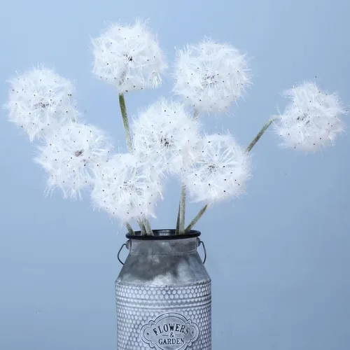 Vista 9 de TOPIA Flores Artificiales de Diente de León Hermosas Flores Falsas de Diente de León para Decoración del Hogar (4 Piezas) (Blanco)
