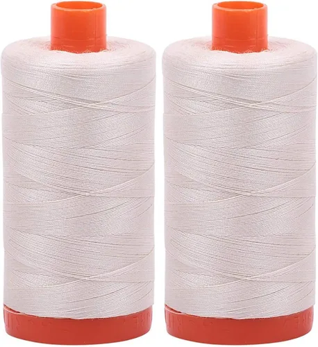 Vista 19 de Aurifil Mako 50wt Hilo 2 Carretes Grandes (Aluminio (2615))
