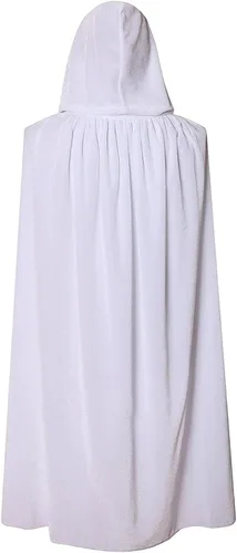 Vista 12 de OurLore Capa de terciopelo con capucha unisex para niños, disfraz de Halloween y Navidad Azul