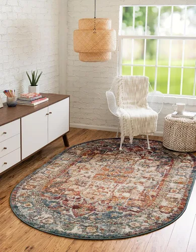 Vista 43 de Unique Loom colección Isabella - Alfombra de área Adjani (2 x 3 pies 1 pulgada, rectángulo, verde/ marfil)