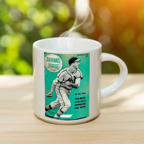 Vista 3 de Stan Musial Taza de café – Taza clásica de cerámica de béisbol vintage, idea de regalo para fanáticos de los deportes/jugadores, cumpleaños