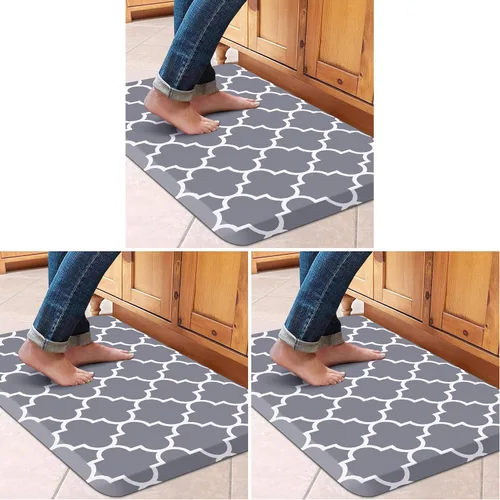 Vista 40 de WISELIFE Tapete de cocina acolchado antifatiga, 17.3 x 28 pulgadas, antideslizante, resistente, de PVC, ergonómico, impermeable, cómodo