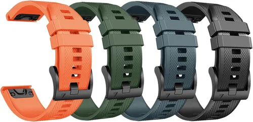 Vista 23 de ANCOOL - Correa para Garmin Fenix 5, de ajuste fácil, de silicona suave de 22 mm de ancho, correa de reloj para Garmin Fenix 5 Azul