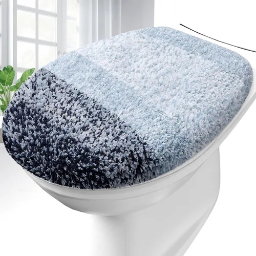 Vista 11 de OLANLY Funda de asiento de inodoro de microfibra suave para baño, cubiertas de asiento lavables a máquina, 17.5x15 pulgadas, con respaldo de goma