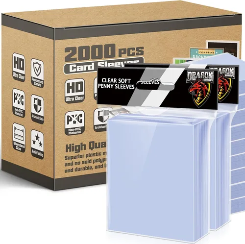 Vista 11 de 100 unidades de fundas de plástico para tarjetas con abertura superior, fundas Penny Soft para protectores de tarjetas de béisbol, adecuadas