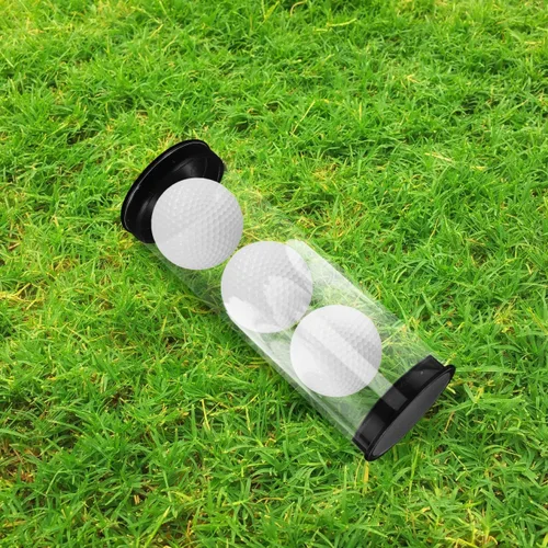 Vista 3 de CLISPEED Tubo de almacenamiento de pelotas de golf, paquete de 2 soportes de plástico transparente para pelotas de golf con tapas, vitrina
