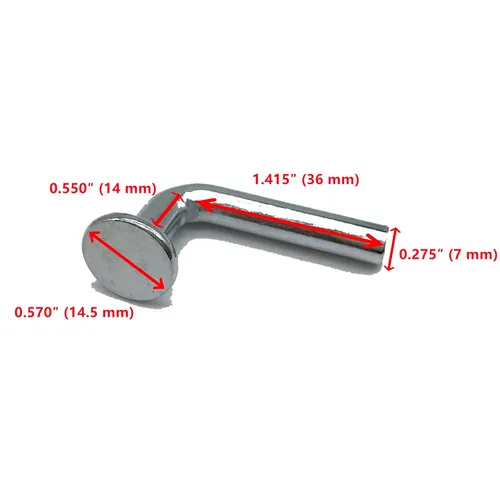 Vista 2 de Perno de seguridad para estante de paleta, sombrero plano Φ 0.570 pulgadas (0.571 in), ancho Φ 0.275 pulgadas (0.276 in), altura 1.970 pulgadas