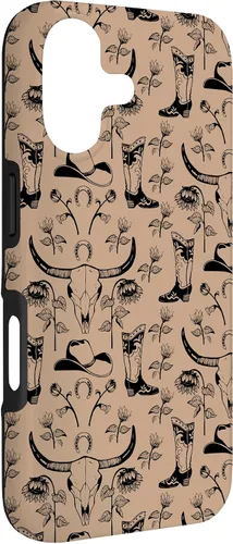 Vista 3 de Western Boho Skull, Sunflowers, Country Girls, Cowgirls Boot Case for iPhone 17