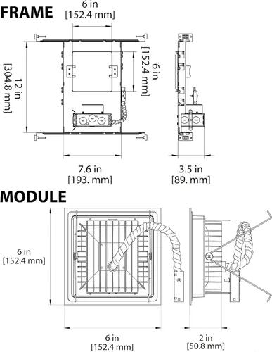 Vista 6 de NICOR Kit de iluminación de 5 pulgadas cuadrado de nueva construcción con carcasa en 3000K (DLQ5-10-120-3K-WH)