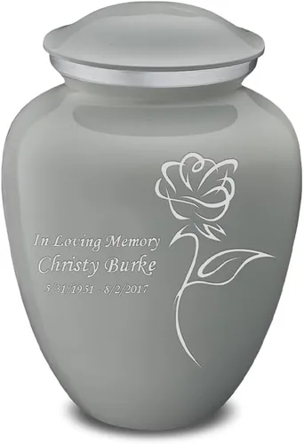 Vista 27 de Geturns Abraza pequeñas urnas de cremación de rosas personalizadas para cenizas humanas, urna funeraria negra para mujeres y hombres, 44 libras