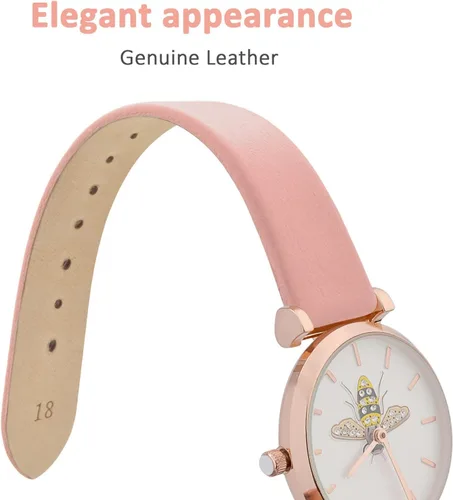 Vista 3 de WOCCI Correas de reloj elegantes, correas de repuesto de cuero genuino para hombres y mujeres, ancho de la correa 0.315 in, 0.394 in, 0.472 in
