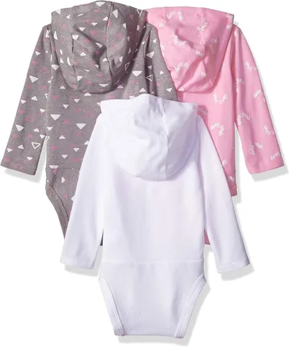 Vista 18 de Hanes Body de manga larga para bebé, sudadera con capucha para niños y niñas, paquete de 3