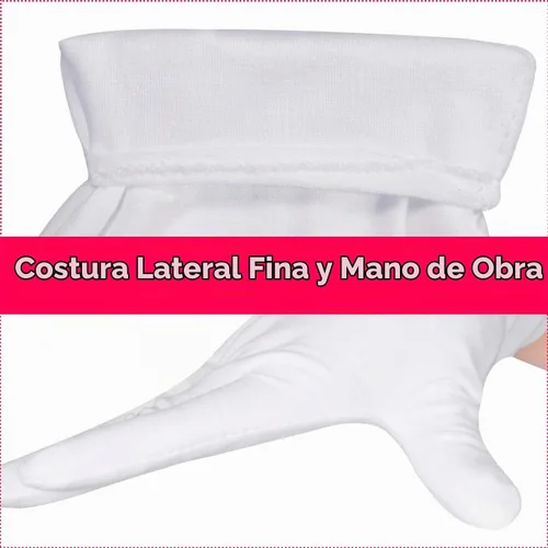 Vista 4 de Guantes de algodón, Selizo 3 pares de guantes blancos de algodón para mujeres, hombres, eczema, manos secas, hidratantes, para servir, archivo