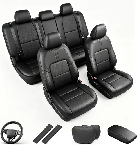 Vista 19 de AOMSAZTO Seat Covers for Mazda 3 2014 2015 2016 2017 2018 2-Negro