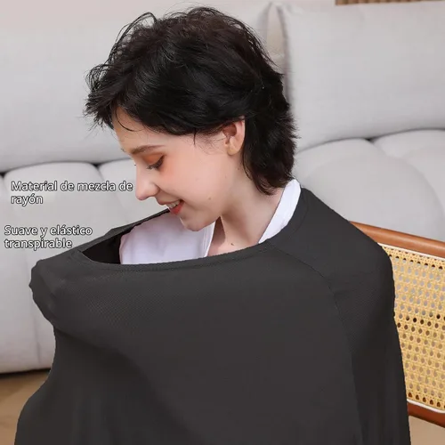 Vista 4 de Seejoy Manta de Enfermería para Lactancia Materna, Cobertura Completa 360° en Estilo Poncho, Manta de Lactancia Suave y Transpirable de Rayón