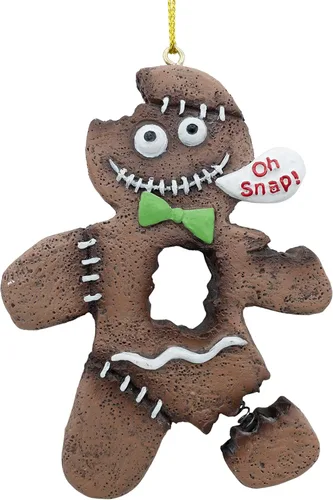 Vista 7 de Gingerbread Man Zombie Monster Cookie Oh Snap! Broken Leg Ugly Halloween Christmas Tree Ornament