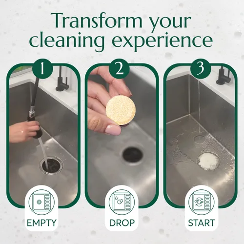 Vista 4 de CLEANOMIC - Pastillas limpiadoras de eliminación de basura (paquete de 8) - Limpiador y desodorante de eliminación de basura espumosa, limpiadores