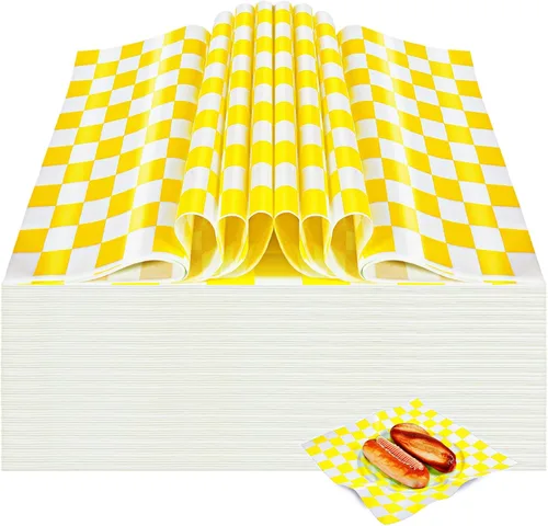 Vista 10 de Colarr 1000 hojas de papel encerado a granel de 15 x 15 pulgadas, papel grande para envolver sándwiches a cuadros, para hamburguesas, pan, Negro