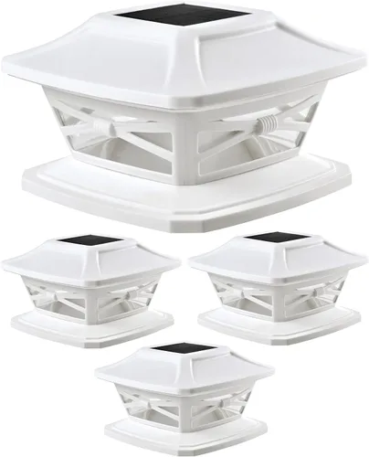 Vista 12 de Davinci Lighting - Lámpara solar Flexfit para exteriores con base para postes de madera de 4 x 4, 5 x 5 y 6 x 6 pulgadas, luz LED brillante