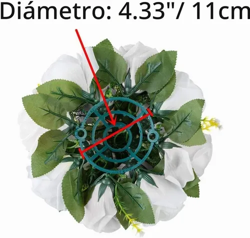 Vista 7 de Centros de mesa de flores para mesas de boda: decoraciones de mesa de boda, bolas de flores blancas, centros de mesa para compromiso, ceremonia