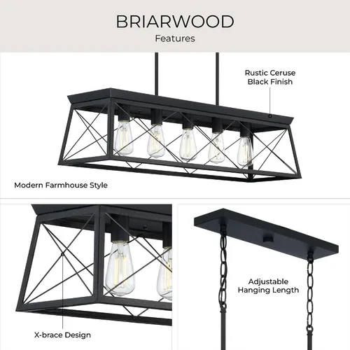 Vista 3 de Progress Lighting P400048-141 - Candelabros de madera de briar Negro (textured black)