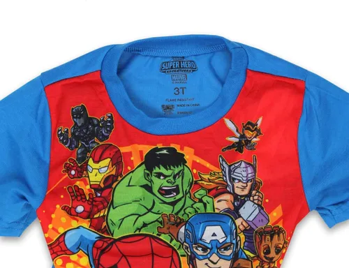 Vista 5 de Super Hero Adventures Avengers - Conjunto de pijama de 2 piezas para niños pequeños