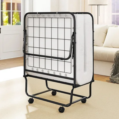 Vista 9 de MAT EXPERT Cama plegable con colchón, cama plegable de 75 x 31 pulgadas con colchón de espuma viscoelástica de 4 pulgadas y funda transpirable