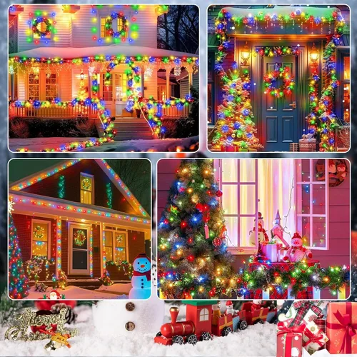 Vista 7 de SyouHome - Guirnalda de luces solares para exteriores, paquete de 6 600 luces LED solares de Navidad Varios