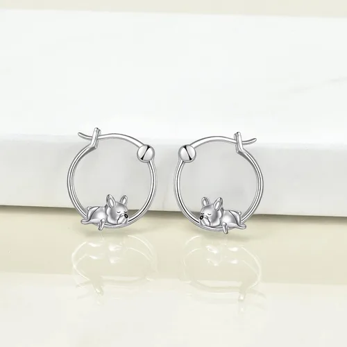 Vista 2 de VONALA Bonitos aretes de aro de plata de ley 925, regalos de cumpleaños para mujer