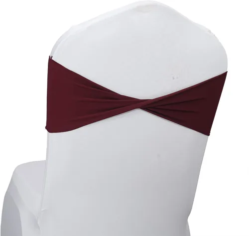 Vista 25 de MDS Paquete de 100 bandas de elastano para silla, bandas lisas sin hebilla, reutilizables, elásticas, para decoración de bodas, recepciones, Azul