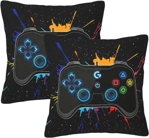 Vista 8 de Perinsto Juego de 2 fundas de almohada decorativas para sofá, cama, decoración del hogar, 16 x 16 pulgadas