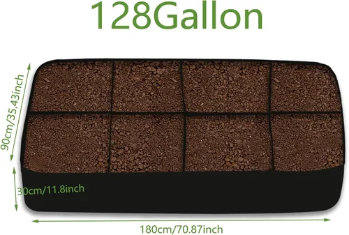 Vista 2 de Bolsas de cultivo de tela transpirable y duradera de 128 galones, macetas de tela no tejida resistentes de 3 x 6 pies para verduras y flores