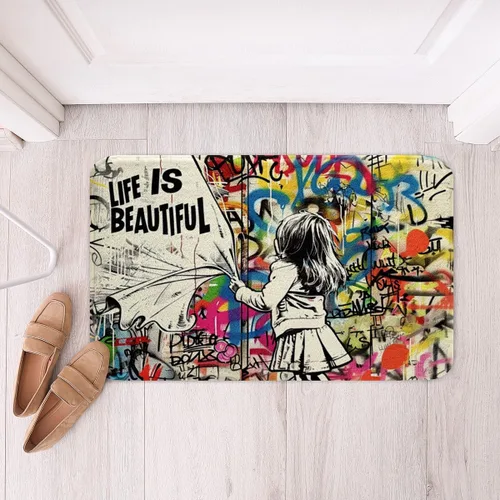 Vista 35 de Homewish Theater Cinema Poster Bathroom Rugs,Retro Movie Non Slip Bath Mat Popcorn Bathroom Indoor Floor Mats,Movie Night Shaggy Absorbent Bathtub