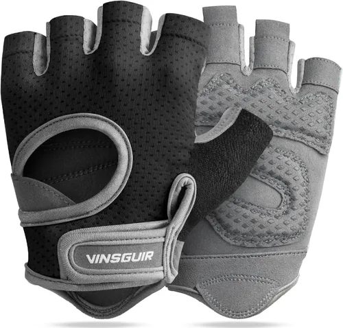Vista 11 de VINSGUIR Guantes de entrenamiento para mujeres y hombres, guantes de levantamiento de pesas transpirables para ejercicio de gimnasio, fitness
