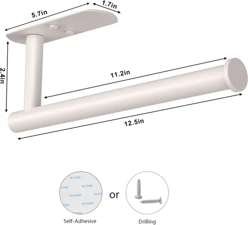 Vista 7 de VAEHOLD Soporte Adhesivo para Toallas de Papel Montaje Debajo del Gabinete en la Pared para Toallas de Papel de Cocina, Soporte para Rollo