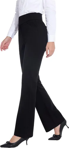 Vista 3 de ZTN Pantalones de vestir de cintura alta para mujer, con control de abdomen, para trabajo, negocios, casual, oficina, con 4 bolsillos